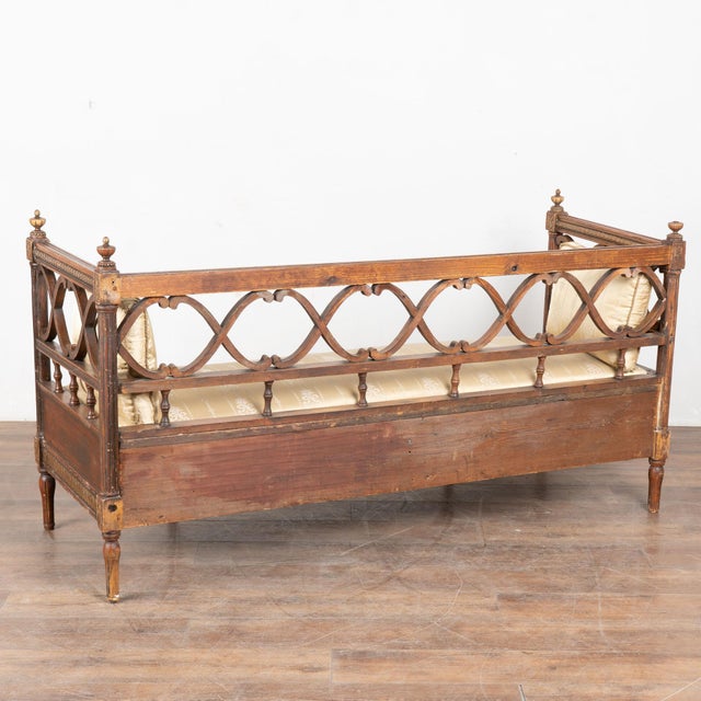 19th Century Swedish Original Painted Gustavian Bench Settee For Sale - Image 18 of 18