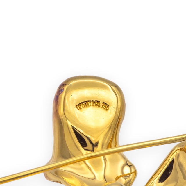 Contemporary Tiffany & Co. Vintage 18k Yellow Gold Diamond Azalea Brooch For Sale - Image 3 of 7