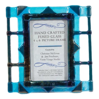 Christine McEwan Jim Freeburn Verre Visage Studio Fused Glass Picture Frame For Sale