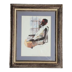 Virginia Fouche Bolton (Amer. 1929-2004) Pencil Signed "Lord, Come Sit by My Window" Framed Print