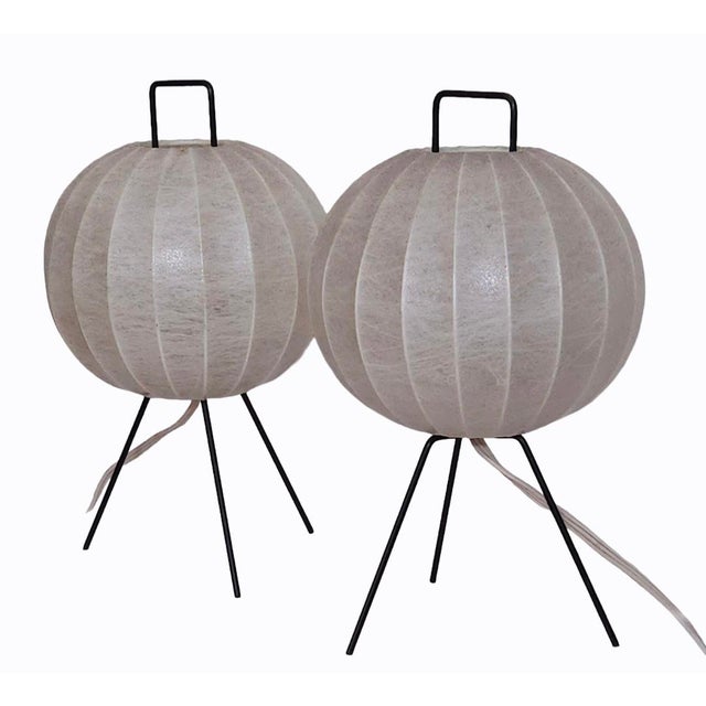 Mid-Century Modern Cocoon Tripod Table Lamps from Goldkant Leuchten, 1970s, Set of 2 For Sale - Image 6 of 6