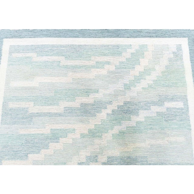 Slate Gray Doris Leslie Blau Artisan Vintage Swedish Abstract Slate Gray Hand-Knotted Rug For Sale - Image 8 of 10