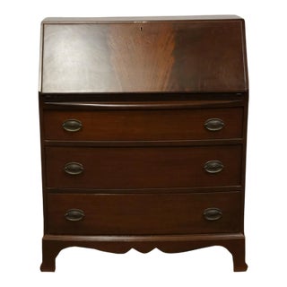 Maddox of Jamestown, Ny Solid Mahogany Traditional Duncan Phyfe Style 32" Secretary Desk For Sale