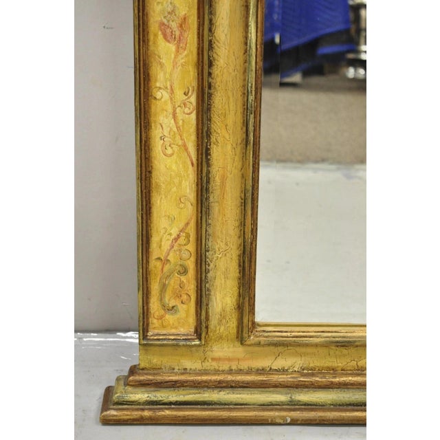 Contemporary Shabby and Chic Italian Tuscan Distress Painted Trumeau Wall Mirror For Sale In Philadelphia - Image 6 of 10