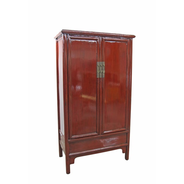 Early 20th Century Red Lacquer Noodle Cabinet For Sale - Image 4 of 7