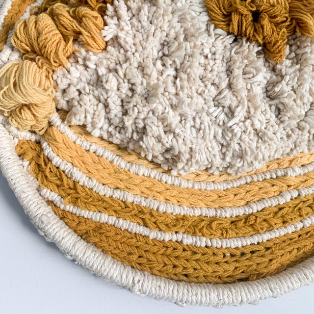 Vintage Mid Century Modern Handmade Woven Wall Art Hanging For Sale - Image 4 of 7