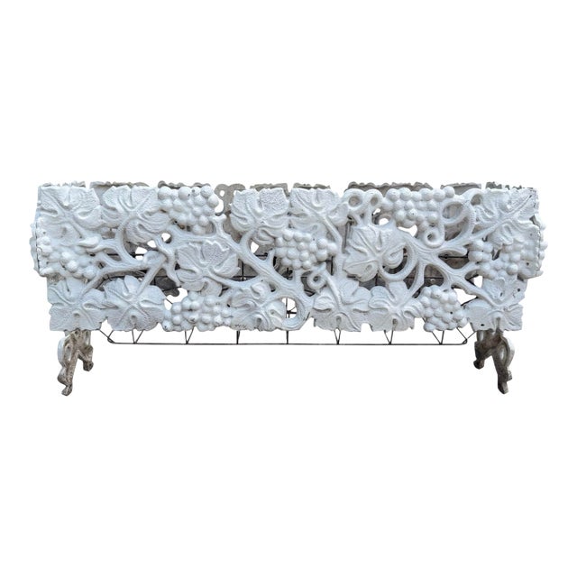 Vintage Cast Iron Grapevine Motif Jardiniere Planter For Sale