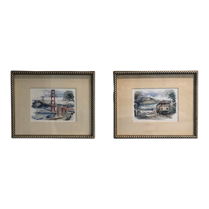 Vintage Prints of San Francisco, Framed - Set of 2