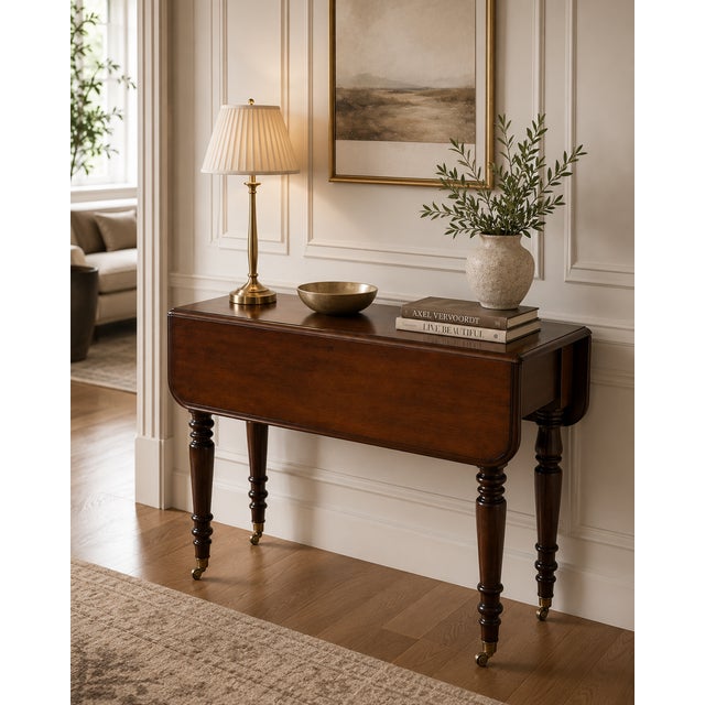 Antique Victorian Mahogany Pembroke Drop Leaf Dining Table, 1860s For Sale - Image 4 of 14