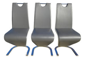 Zig Zag Chairs with Chrome Base, 2000s, Set of 3