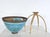 Blue 20th Century Sculpture Raku Art Pottery Stoneware Bowl on Stand from Catriona McLeod, 1970s For Sale - Image 8 of 18