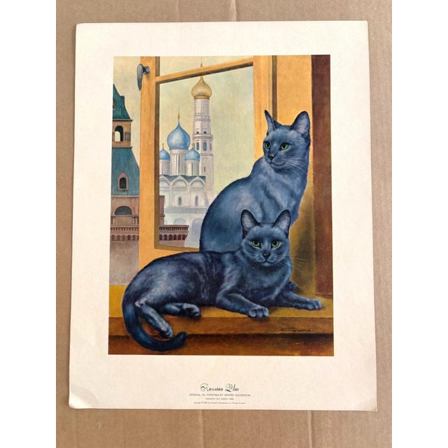 Up for sale is this lovely vintage cat print by Girard Goodenow, published in 1965. This print, one of several of his...