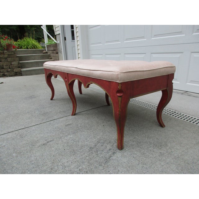 French Tufted Three Seat Bench | Chairish