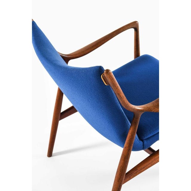Wood NV-45 Easy Chair in Teak, Leather and Wool attributed to Finn Juhl, 1945 For Sale - Image 7 of 13