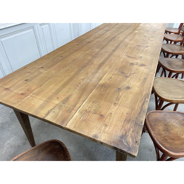 Tan Large Vintage Table with Honey Patina, 1940s For Sale - Image 8 of 9