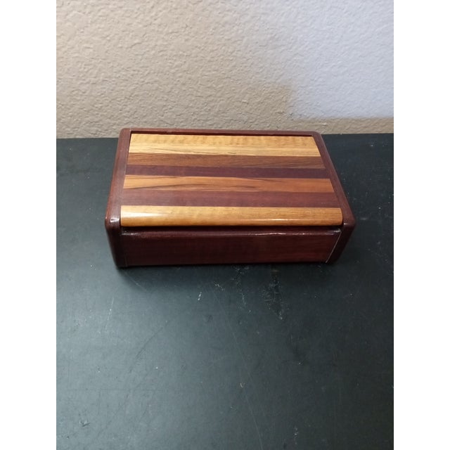 1980s 1980s Exquisite Handmade Marquetry Keepsake Box For Sale - Image 5 of 6