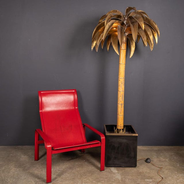 A spectacular palm tree floor lamp designed by christian techoueyres for maison jansen, france, circa 1970s. This iconic...
