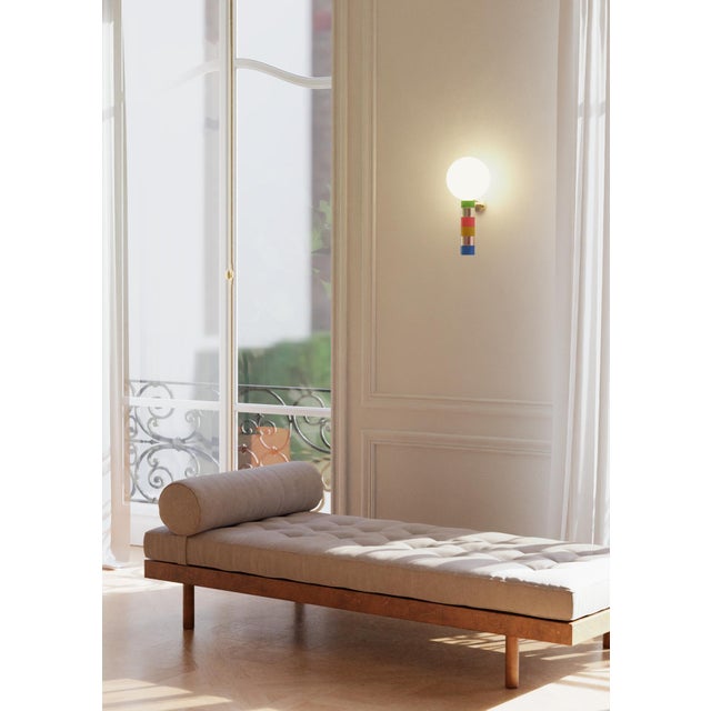 Metal Donna I Wall Lamp in Brass with Glass and Aluminium by Marine Breynaert For Sale - Image 7 of 8