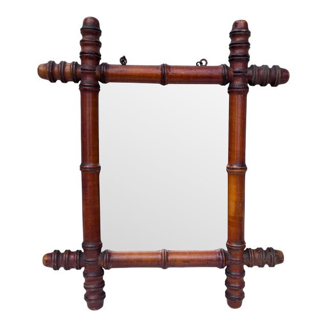 Small French Faux Bamboo Mirror, Circa 1900 For Sale