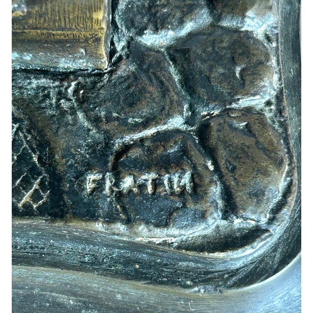 Antique 19thC French Bronze Monkey Match Holder Signed Fratin For Sale - Image 4 of 11