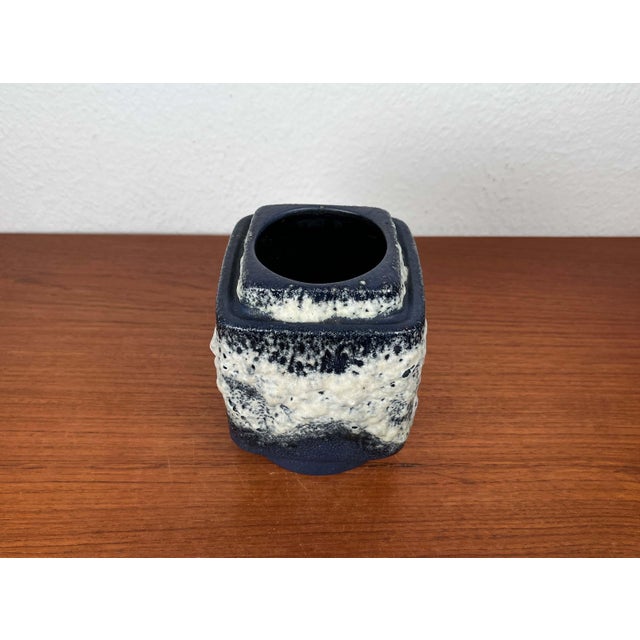 Blue Mid-Century Modern West German Pottery WGP Fat Lava Vase from Dümler & Breiden, 1960s For Sale - Image 8 of 18