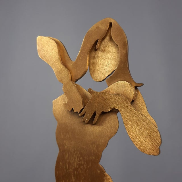 Modernist Dancing Woman in Brass by Giubak, 1970 For Sale - Image 9 of 17