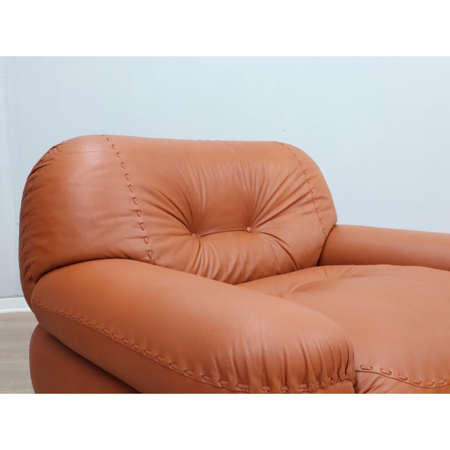 Brown Sapporo Cognac Leather Chairs from Mobil Girgi, 1970s, Set of 2 For Sale - Image 8 of 18