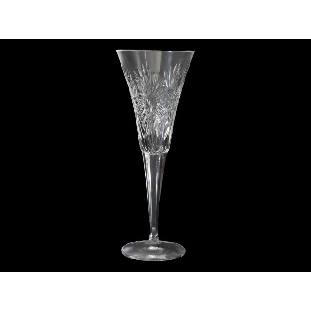 Waterford Millennium Collection champagne flutes in the 'Health' pattern, produced around the year 2000 as part of...