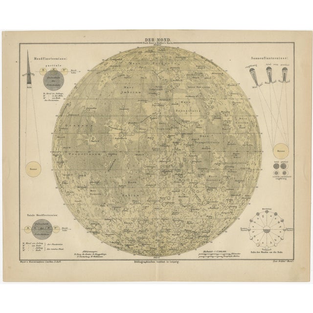 Antique Lunar Map, 1890s For Sale - Image 11 of 11