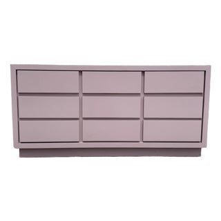 Postmodern Mauve Gloss Laminate Cubic Dresser For Sale