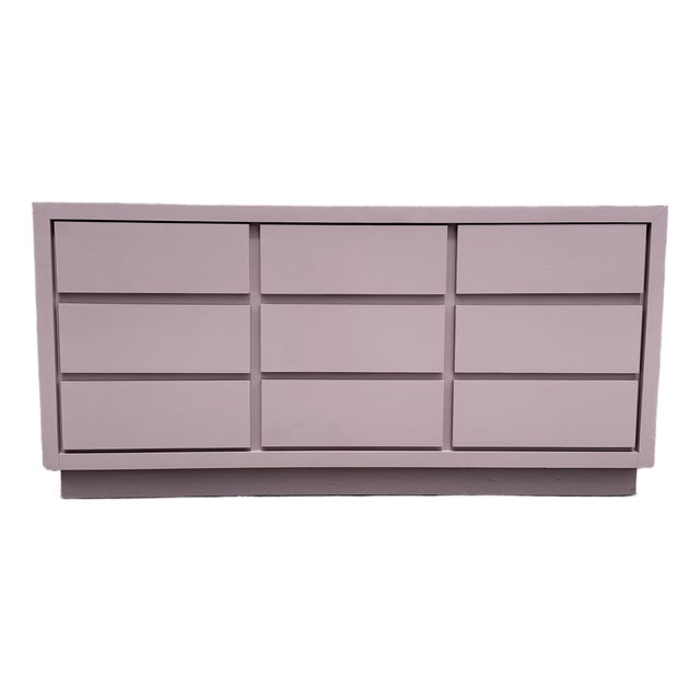 Postmodern Mauve Gloss Laminate Cubic Dresser For Sale