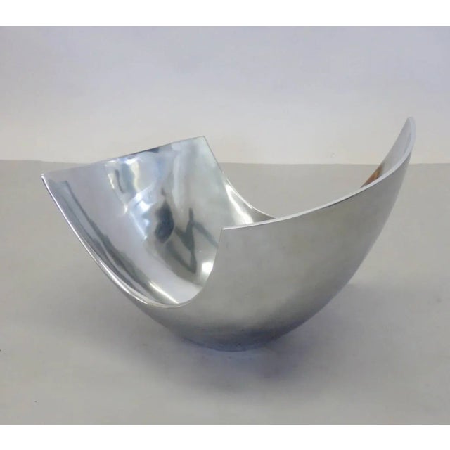 Late 20th Century Large Michael Lax Polished Aluminum Bowl For Sale - Image 5 of 9