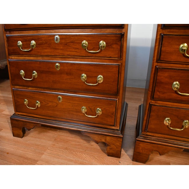 1960s Pair Harden English Traditional Cherry Wood Chest of Drawers / Commodes For Sale - Image 6 of 16