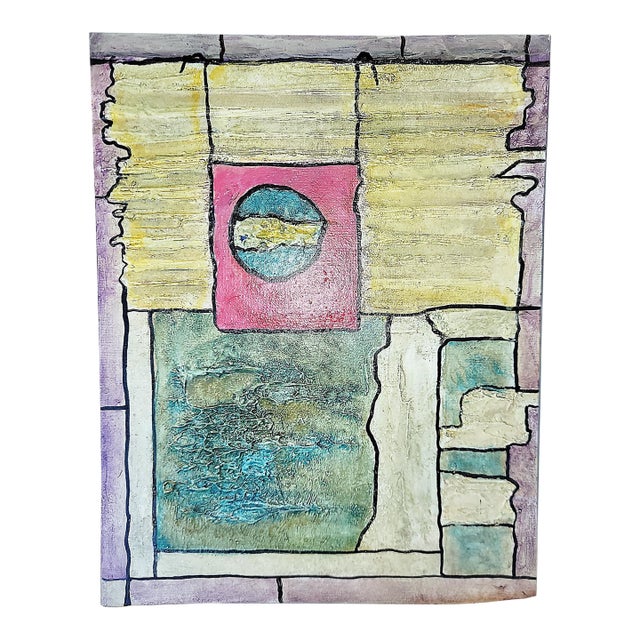 Abstract Texured Painting on Board, Dan Bennett For Sale