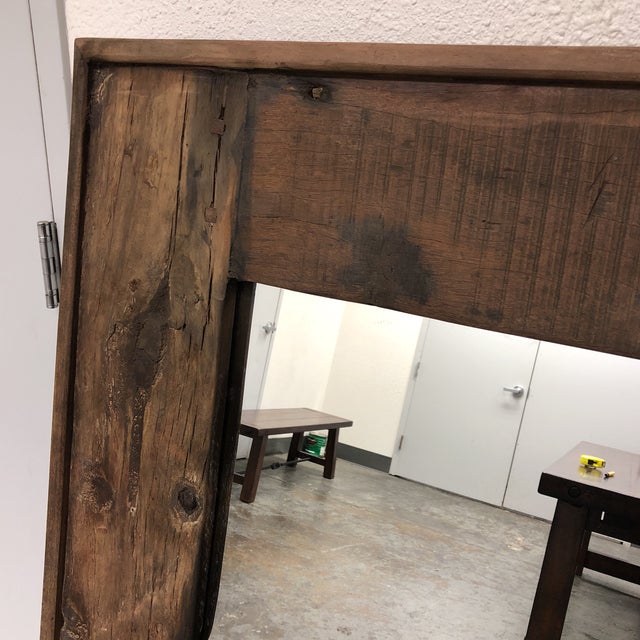 Restoration Hardware Salvaged Reclaimed Boat Wood Framed Mirror Chairish