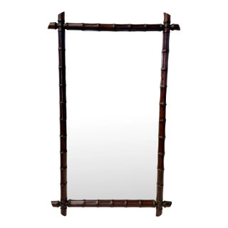 Rare French Faux Bamboo Mirror 33" X 55" For Sale