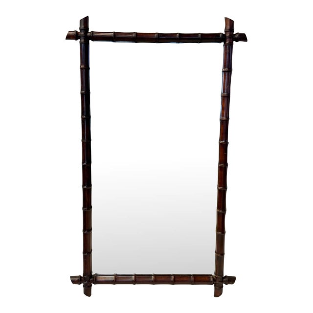 Rare French Faux Bamboo Mirror 33" X 55" For Sale