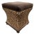 This is a handsome pair of animal print ottomans with wood bases and bun feet. They are upholstered in a deep chocolate...