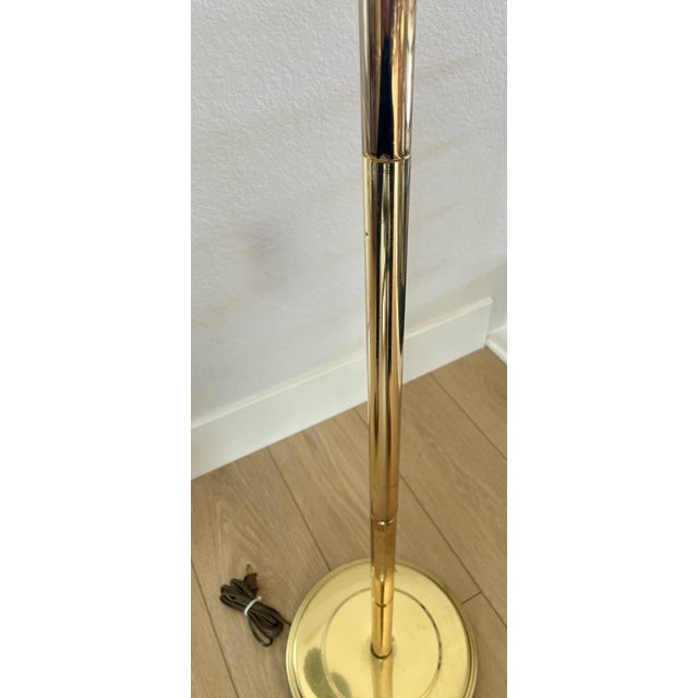 1970s MCM Alsy Style Clamshell Scalloped Gooseneck Pharmacy Floor Lamp For Sale - Image 9 of 15