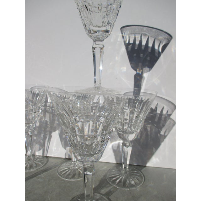 Mid-Century Modern Waterford Glenmore Crystal Tall Wine Set of 9 For Sale - Image 3 of 4