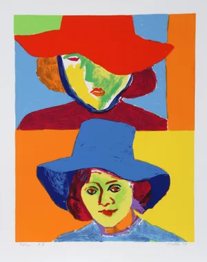John Grillo, Girl With Hat III Serigraph