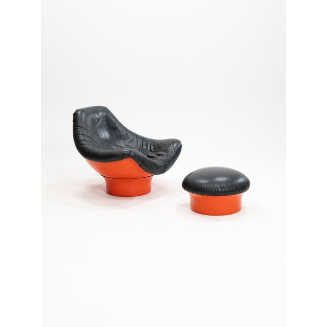 Set of Rodica Lounge Chair and Ottoman by Mario Brunu for Comfort, Italy, 1960s For Sale - Image 10 of 10