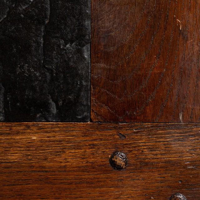 1970s Oak Dining Table with Stone Top in Original Patina For Sale - Image 9 of 11