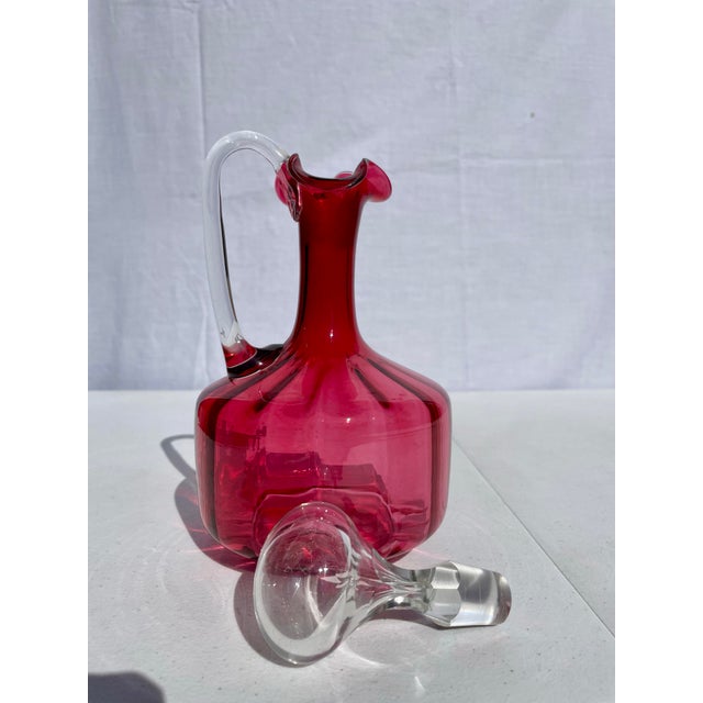 Victorian Antique Victorian Ruby Glass Decanter For Sale - Image 3 of 9