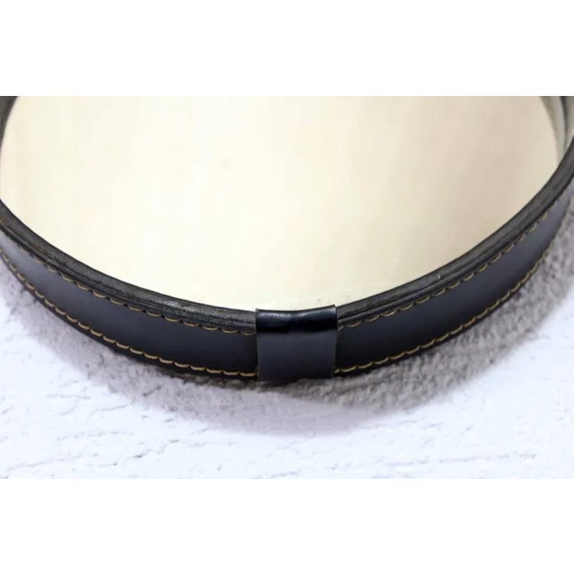 1960s Mirror with Leather Frame, 1950s For Sale - Image 5 of 11