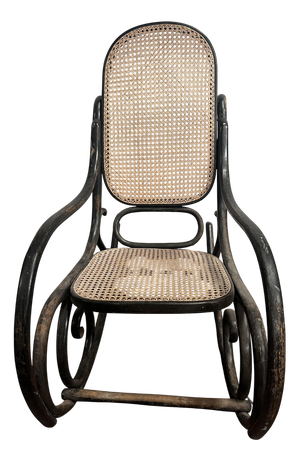 Rocking Chair in Bent and Stained Wood