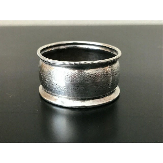 Late 19th Century Silver Plate Round Napkin Ring W/Name + Design Inscribed For Sale - Image 4 of 8