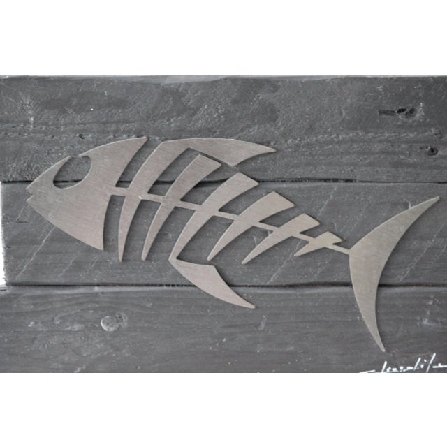Contemporary Silver Metal Fish Skeleton Wall Decor by Giorgi, 2000s For Sale - Image 3 of 18