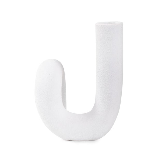White Abstract Curved Tube Vase Tall For Sale In Chicago - Image 6 of 11