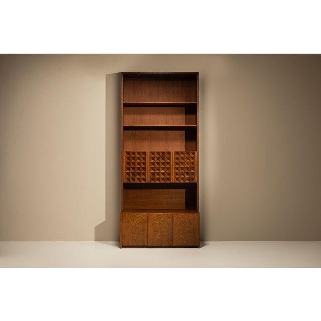 Large Bookcase in Carved Slavonian Oak by Giuseppe Rivadossi, Italy, 1970s For Sale - Image 16 of 16